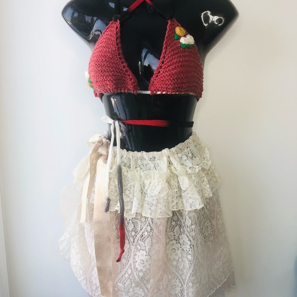 Red Rose Bikini Bra - Picture 5 of 6